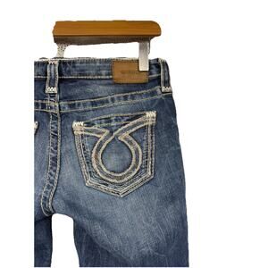 Big Star Liv Skinny Jeans Dark Wash Thick Stitch Logo Western Womens Size 27